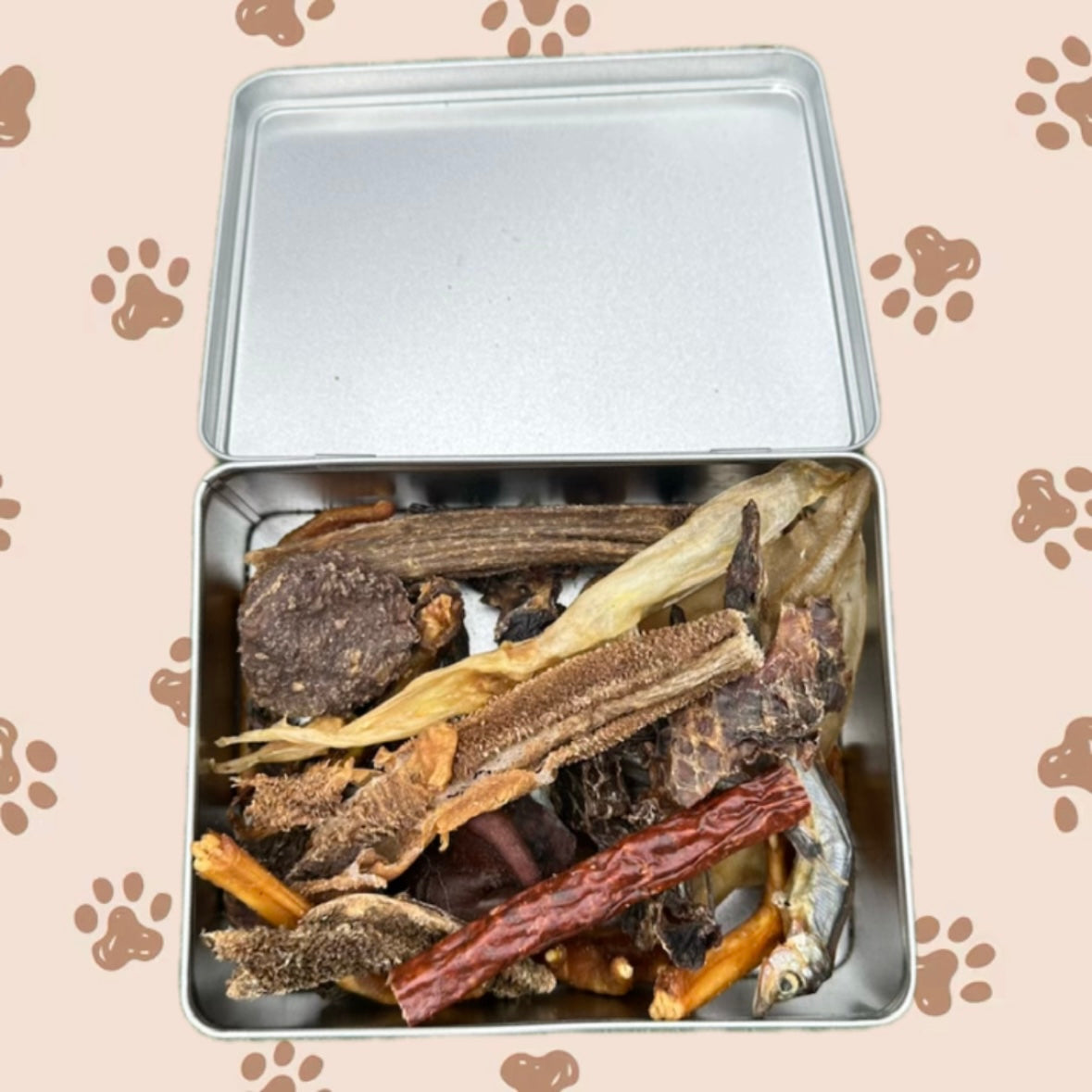 gemixte snackbox van natuurlijke hondensnacks