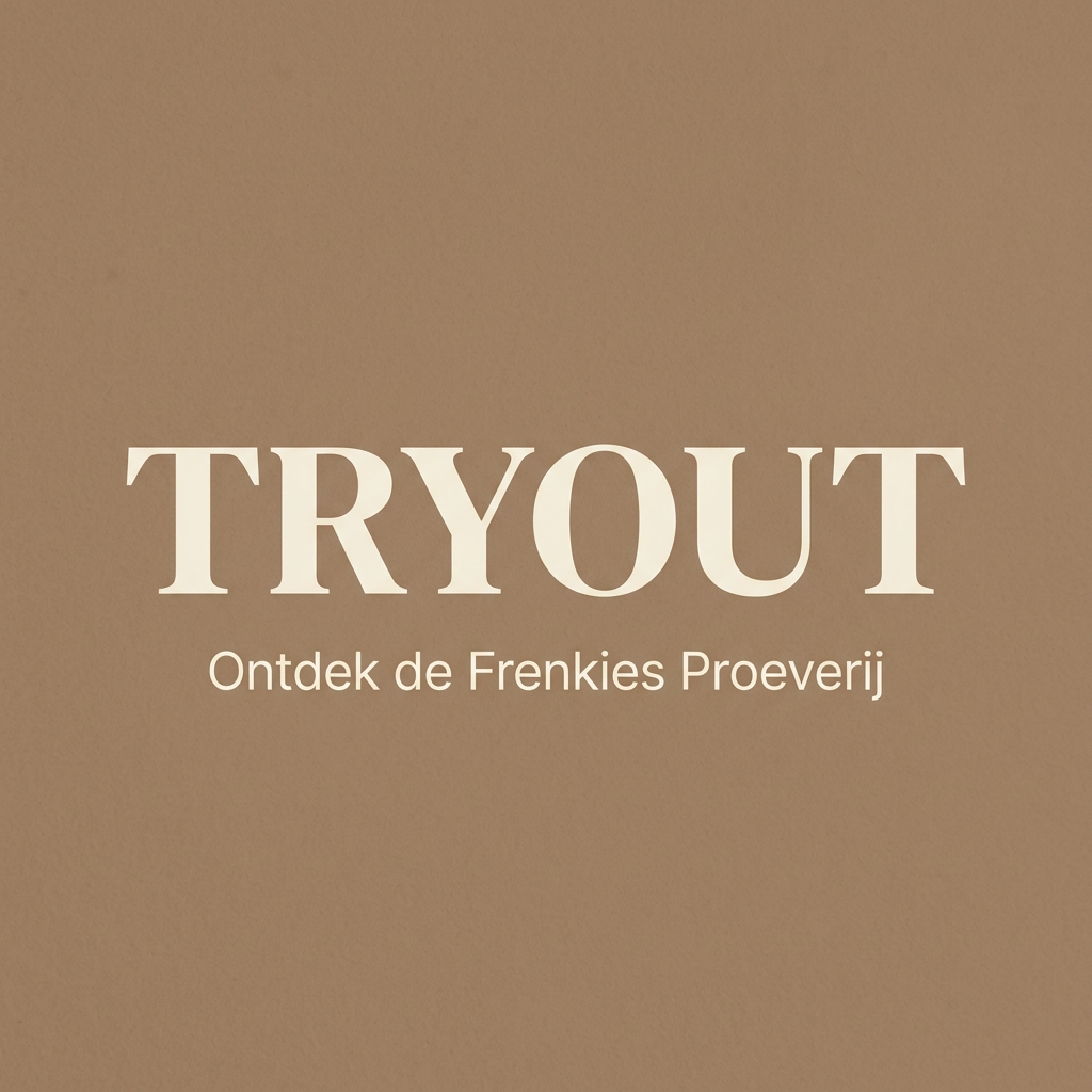 TRYOUT-afbeelding in warm bruin met crèmekleurige tekst